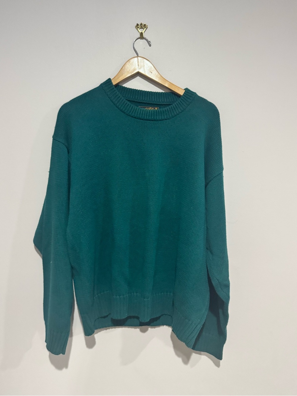 Vintage Eddie Bauer Sweater Mens Lg Shaker Knit Cotton Crewneck